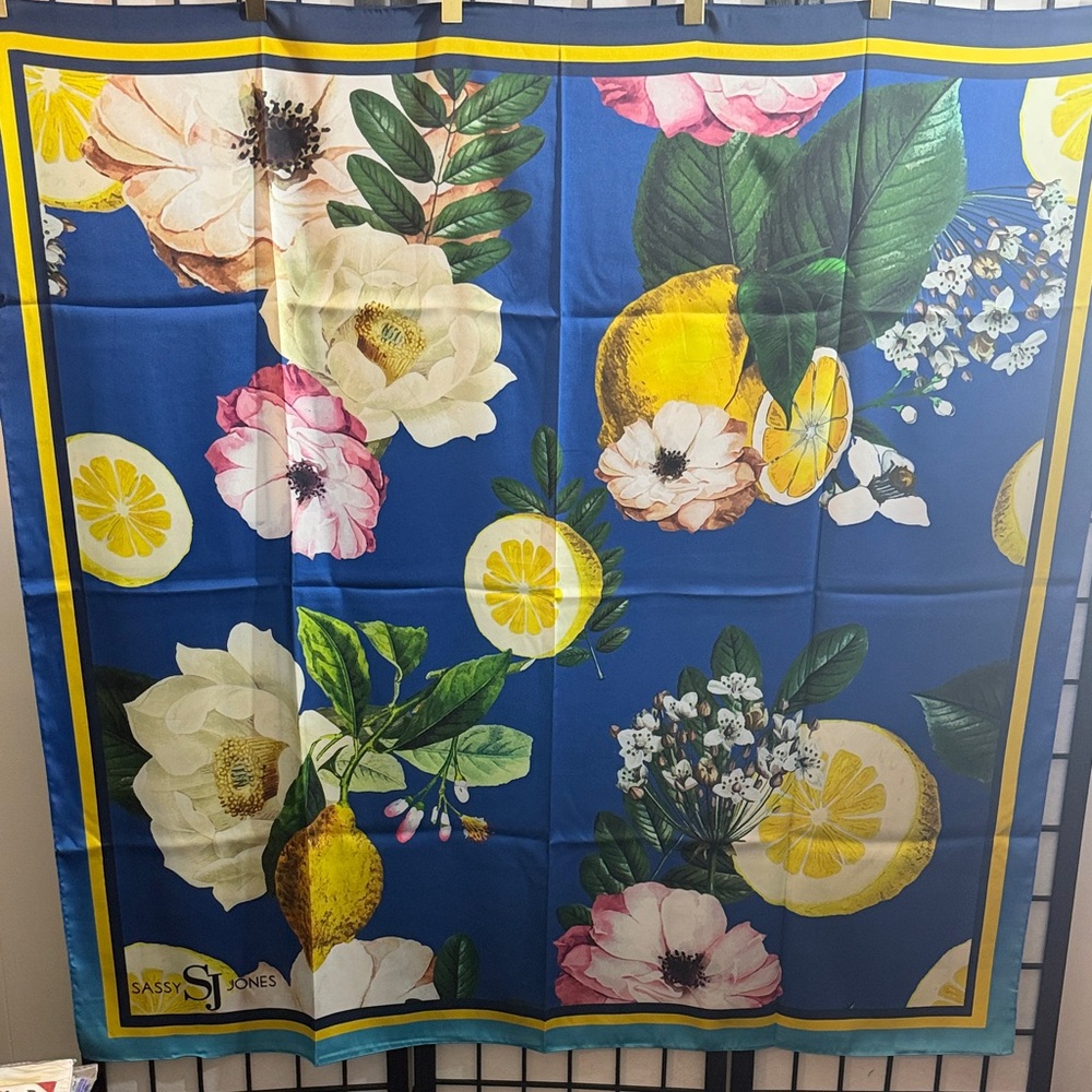 Sassy Jones Victoria Lemon 51x51 Oversized Scarf